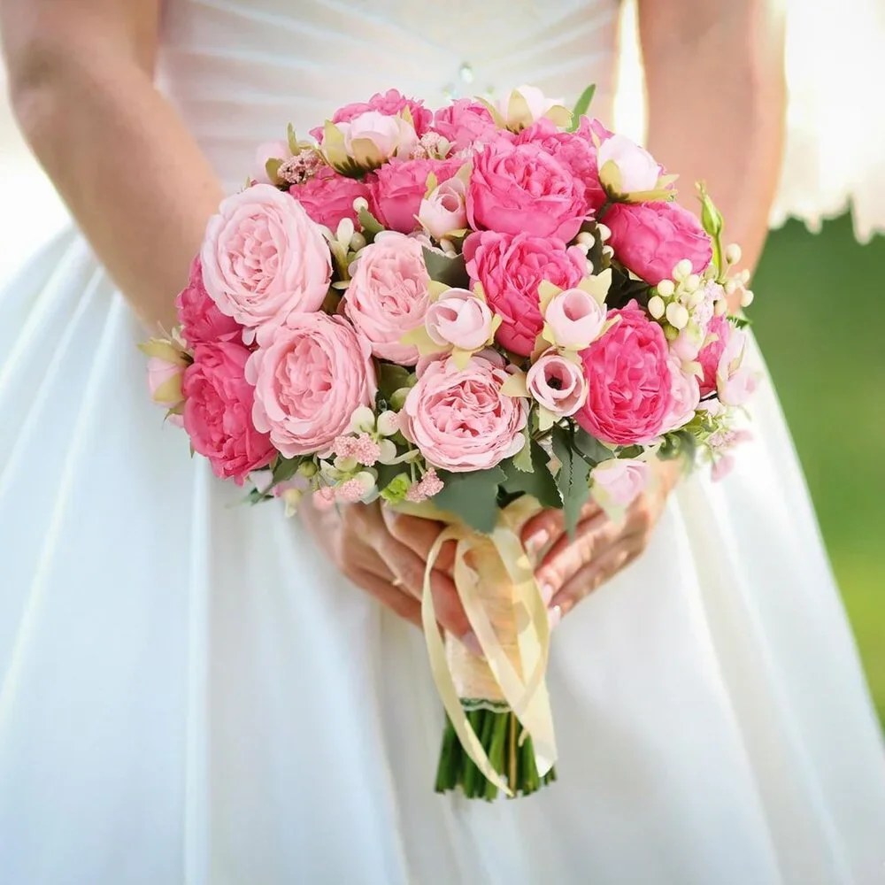 Pink Peonies‎ Artificial Flowers Mix 2 Pack Bundle Silk Flowers